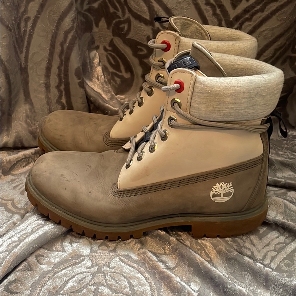 Timberland Gray and Tan High-Top Boots size 7 Men’s